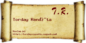 Torday Renáta névjegykártya