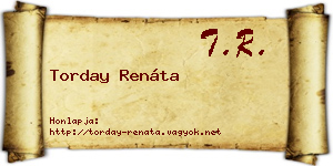 Torday Renáta névjegykártya